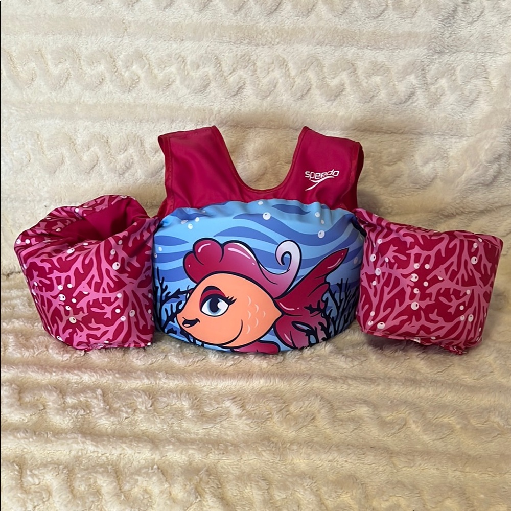 Speedo Pink Swim Aid with Cartoon Fish Design